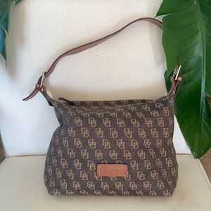 18. DOONEY & BOURKE • Canvas Monogram Shoulder Bag • Interior Flaws